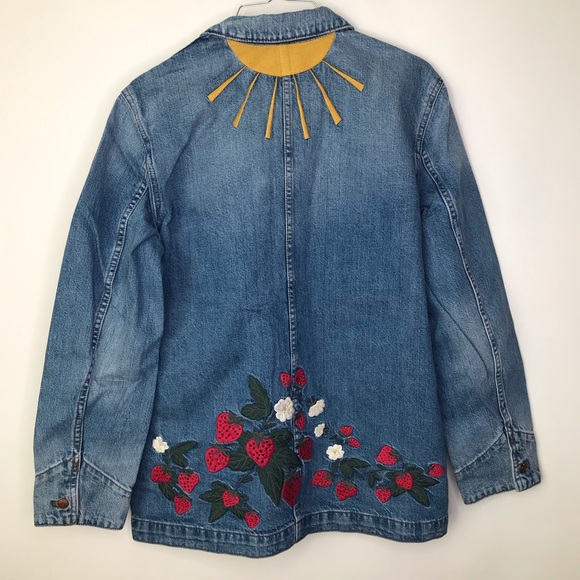 NWT Madewell Strawberry Embroidered Workwear Denim - Picture 7 of 8